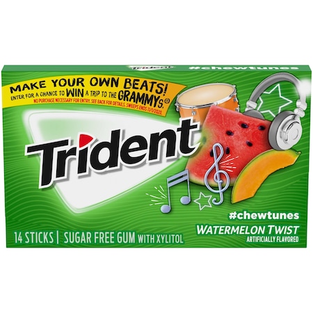 TRIDENT Trident Sugar Free Watermelon Twist Gum 14 Pieces, PK144 01112